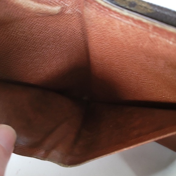 LOUIS VUITTON Retro Vintage Monogram Leather Wallet Brown Medium Trifold Elise - Picture 4 of 16